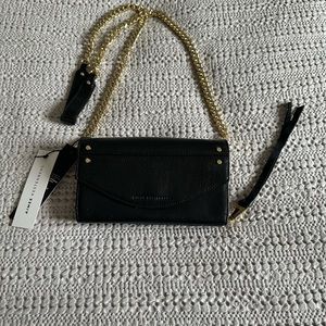 Delancey Wallet On A Chain Black W/Gold Clutch by AIMEE KESTERNBERG-New